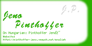 jeno pinthoffer business card